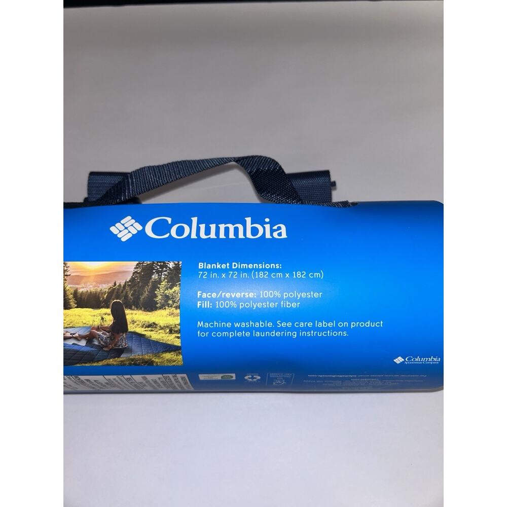 Columbia Blue Waterproof Packable Outdoor Blanket 72”x72” - Picture 5 of 5